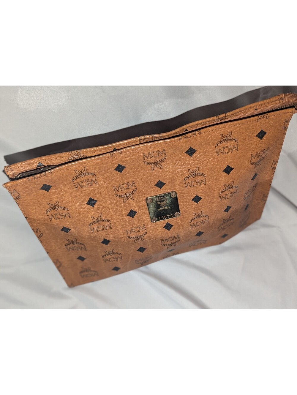 MCM Monogram Zip Pouch Clutch Bag